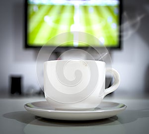 Coffee drink in football live time