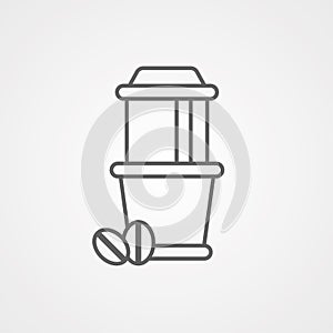 Coffee dripper vector icon sign symbol
