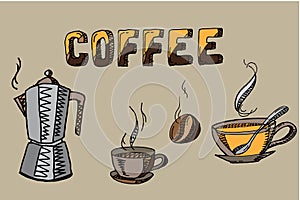 Coffee elements set