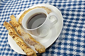 Coffee with empanada and cheese sticks