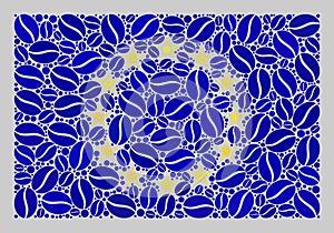 Coffee Europe Flag - Mosaic with Coffee Beans