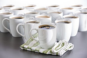 Coffee for everyone in the office, bistro coffee cups in order photo