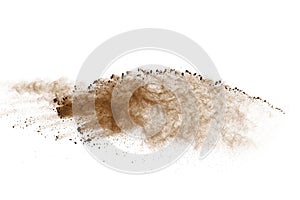 Coffee explosion isolated on white background