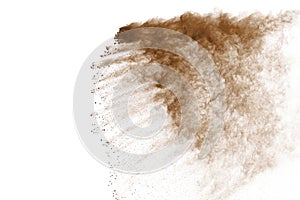 Coffee explosion isolated on white background