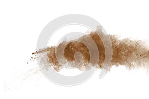 Coffee explosion isolated on white background