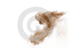 Coffee explosion isolated on white background
