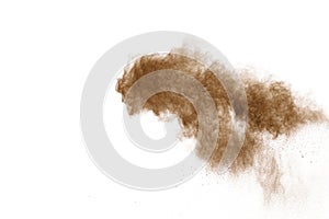 Coffee explosion isolated on white background.