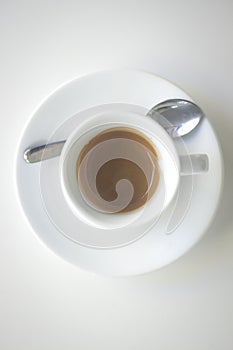 Coffee expresso cup spoon saucer restaurant cafe bar