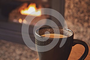 Coffee by the Fireplace