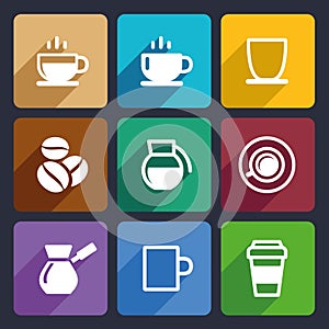 Coffee Flat Icons Set 43