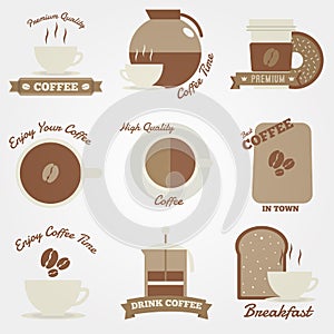 Coffee flat and vintage label design