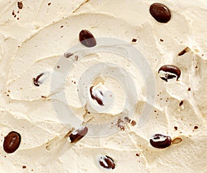 Coffee Flavored Ice Cream with Roasted Beans