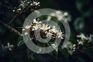 coffee flowers on the tree\'s natural background