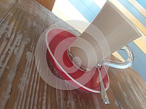 Coffee foam cup topview restaurant coffeeshop cooffeefoamdesign woodentable bar coffeeshop breakfast hotdrink drink beverage