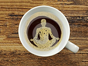 In coffee foam a wellness symbol