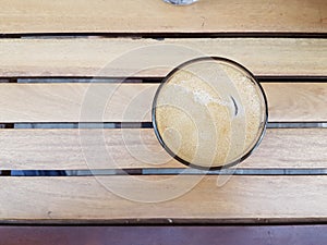 Coffee fredo cappuccino drink  on wooden background