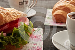 Coffee and French croissants