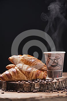 Coffee and fresh croissants