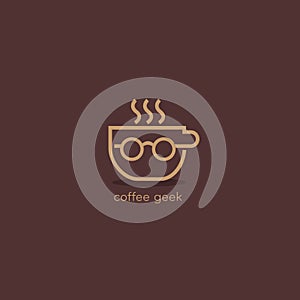 Coffee Geek Glasses caffee logo design photo