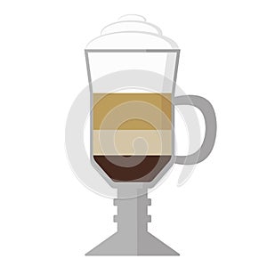 Coffee glace flat illustration on white