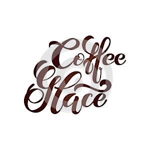 Coffee glace logo. . Handwritten lettering design el