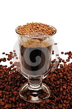 Coffee in glass photo