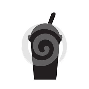 Coffee glyph icon. Consuming caffeine. Morning beverage. Cappuccino.