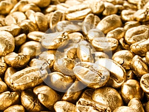 Coffee gold closeup background. photo