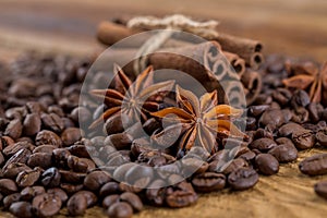Coffee grains, anise and canella