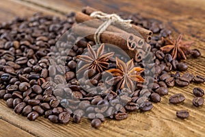 Coffee grains, anise and canella