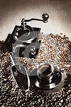 Coffee grinder beans cup.