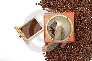 Coffee grinder grains