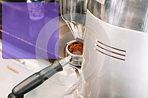 The coffee grinder has ground a great fragrant, fresh espresso