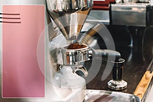 Coffee grinder has ground a great fragrant, fresh espresso