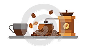 Coffee Grinder Icon. Fresh Brew Preparation Tool, vector design Generative AI