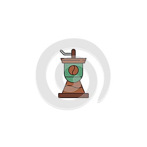 Coffee grinder vector icon symbol isolated on white background