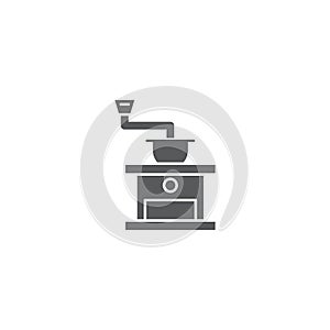 Coffee grinder vector icon symbol isolated on white background