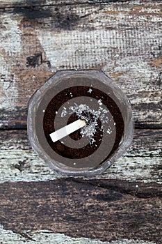 Coffee ground ashtray