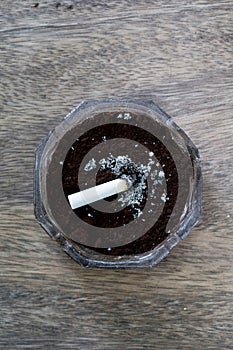 Coffee ground ashtray