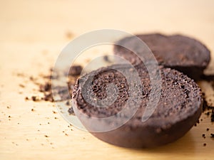 coffee grounds after bean extraction espresso machine perfect cookie powder pile brown roasted dark black drink caffeine food