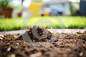 coffee grounds being used as a natural lawn fertilizer