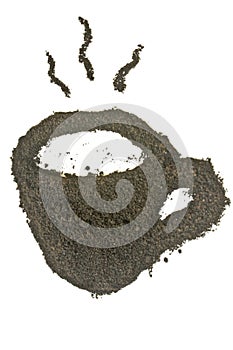 Coffee grounds, coffee cup shape