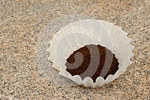 Coffee Grounds in a Filter