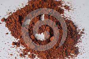 Coffee grounds isolated on white background