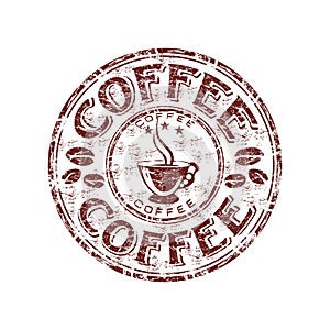 Coffee grunge rubber stamp