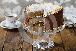 Coffee and hazelnut cake