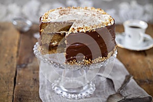 Coffee and hazelnut cake