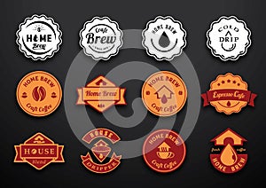 Coffee home brew badge design