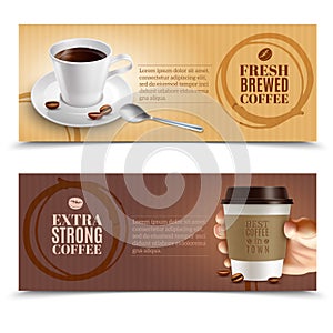 Coffee Horizontal Banners Set