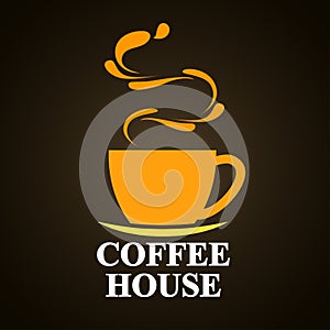 Coffee house. Elegant cup of coffee icon sign - vector